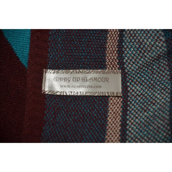 Giddy Up Glamour Cardigan Womens S Aztec Southwestern Open Front Fringe Fall - Picture 11 of 13